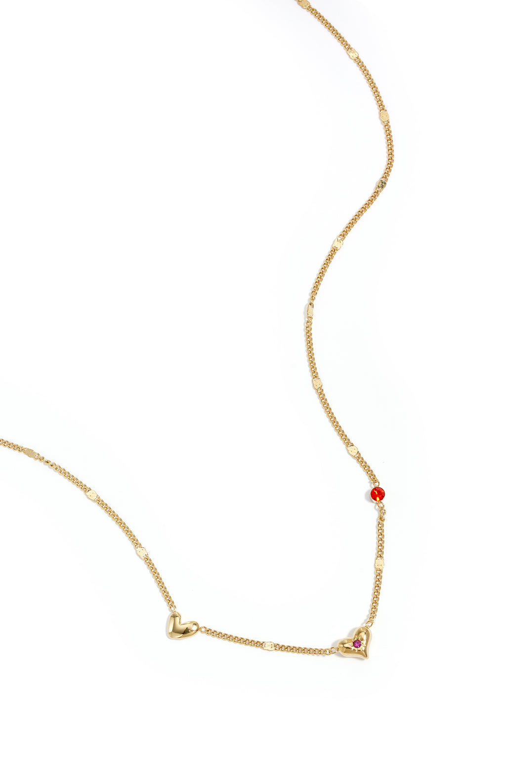 Necklace with hearts stones and pattern