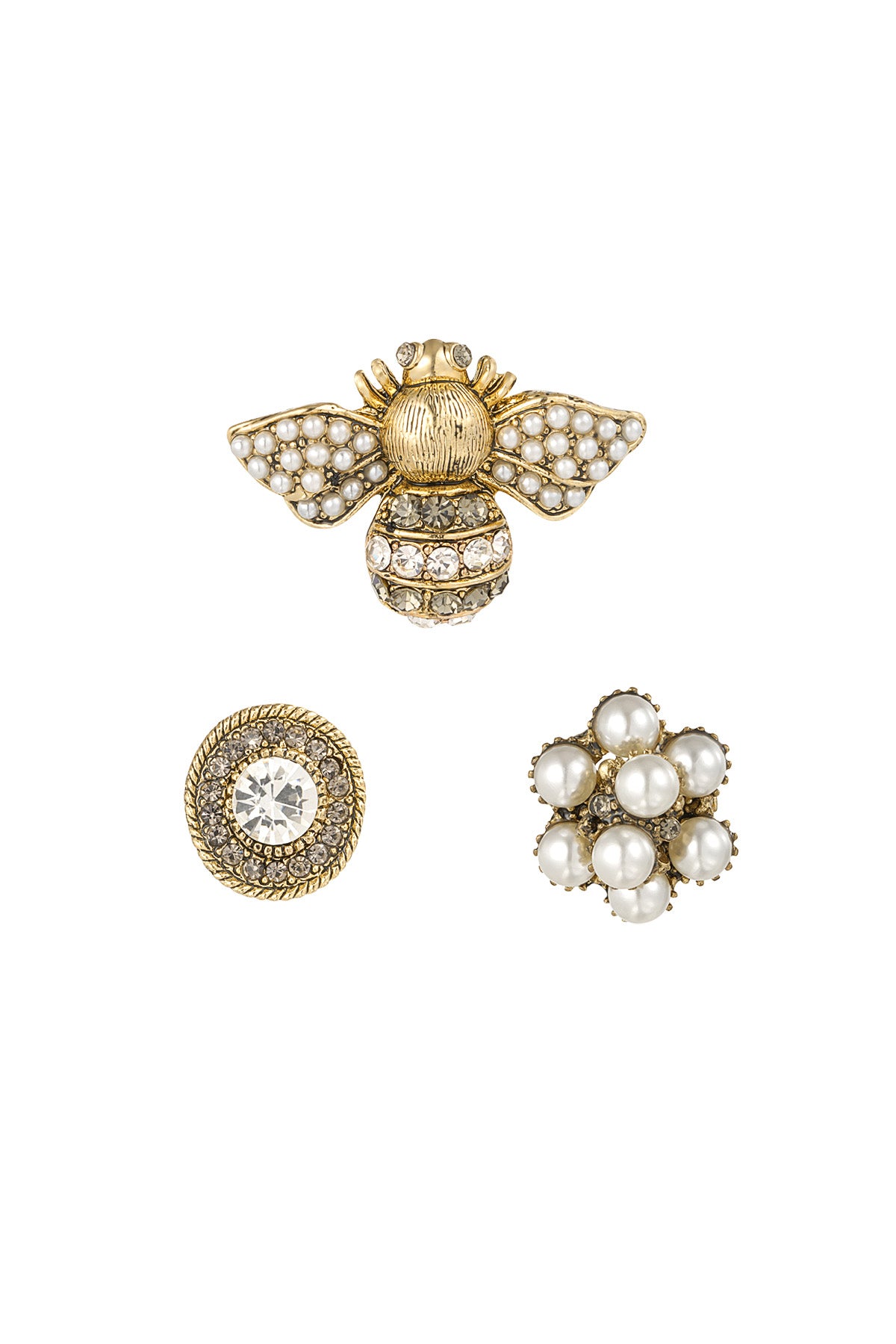 brooches trio busy bee