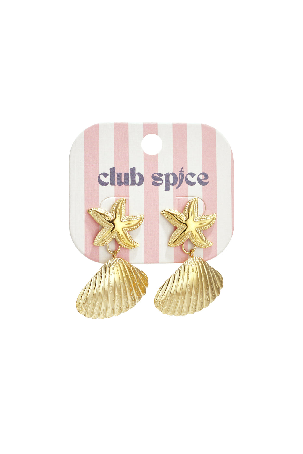 Earrings with starfish and shell