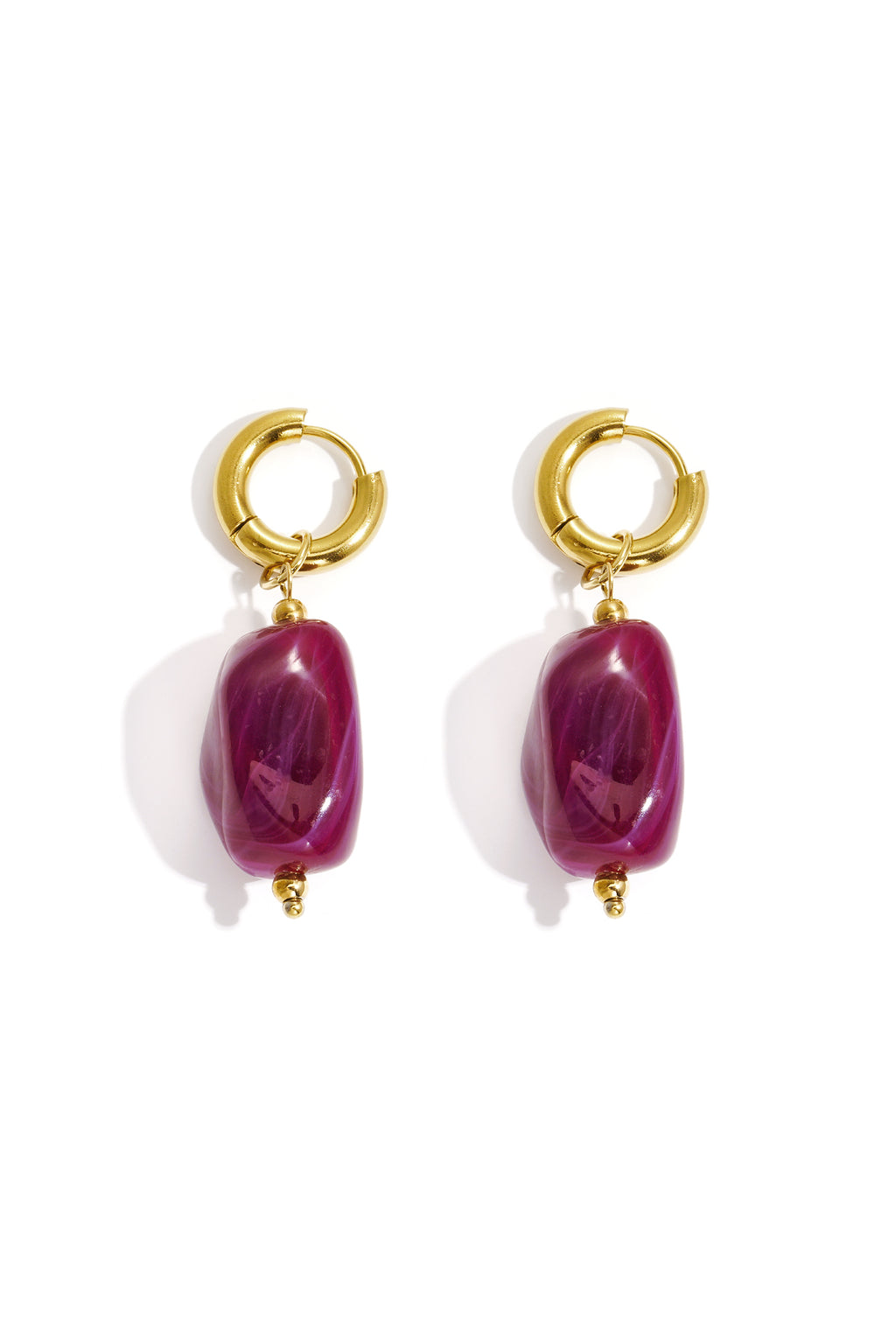 Earrings with organic beads