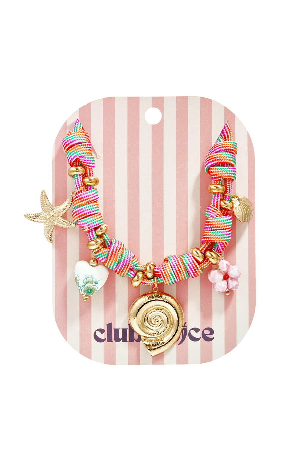 Rope chain with knots and shell charms