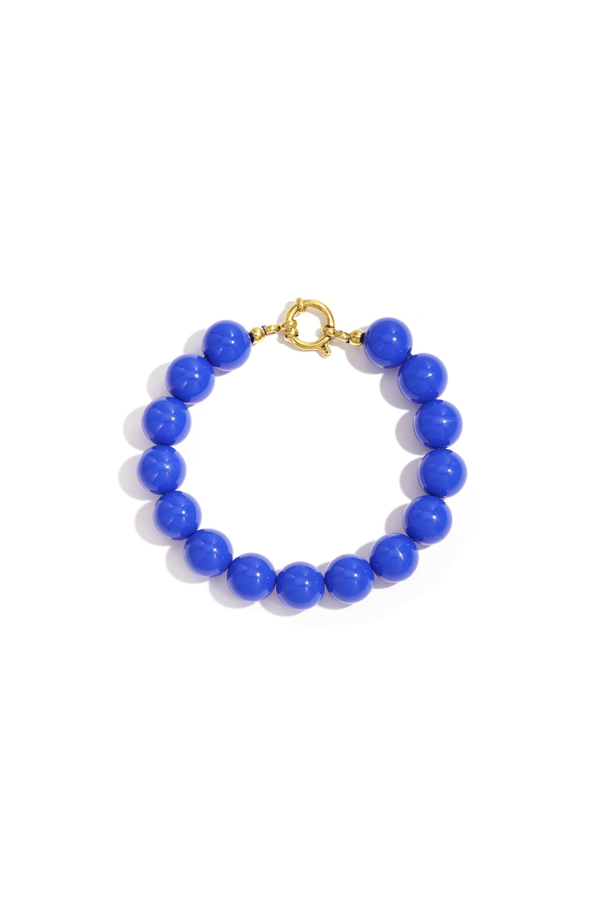 Necklace with medium beads and front closure-12mm