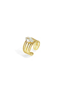 Stainless Steel Gemstone Rings lines Casual Daily Simple Series Women's jewelry