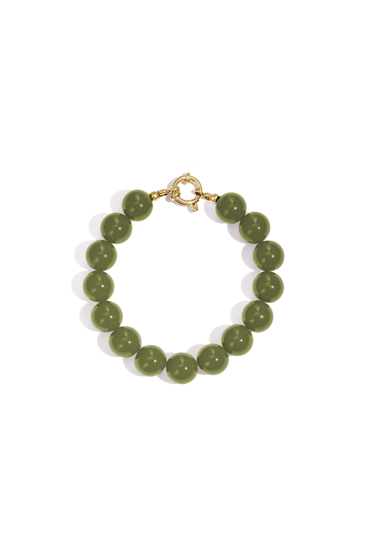 Necklace with medium beads and front closure-12mm