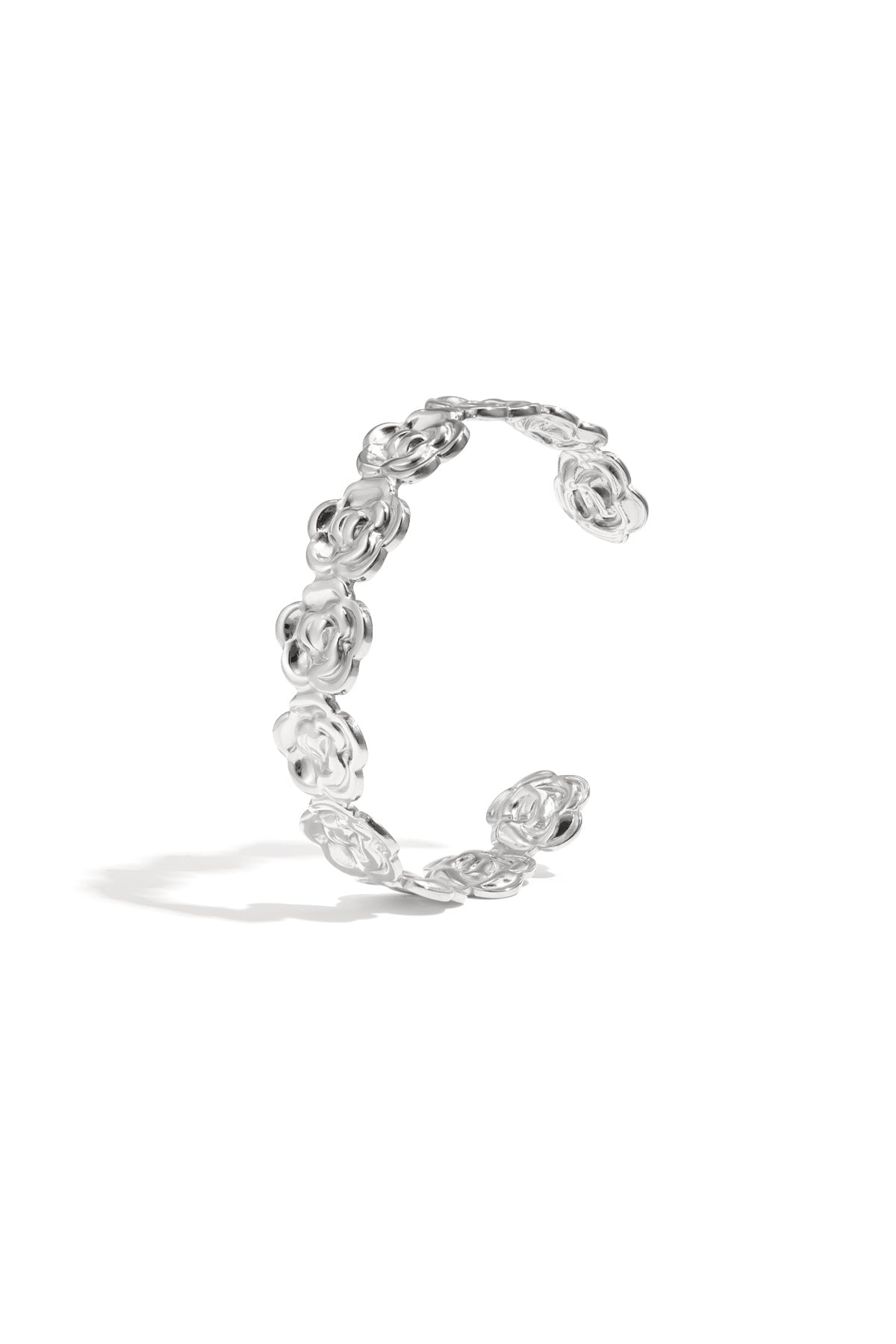 Stainless Steel Cuff Bracelets Flower Casual Daily Simple Series Women's jewelry